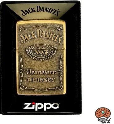 Produktbild von Zippo Benzin-Feuerzeug Jack Daniels Design, Messing poliert, unbefüllt