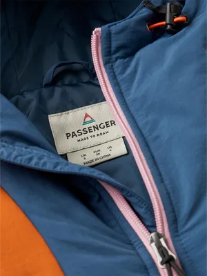 Produktbild von Passenger Damen Winterjacke Ocean 2.0 Recycled Insulated 1/2 Zip Jacket, Größe:M, Farben:dark denim/sunset orange