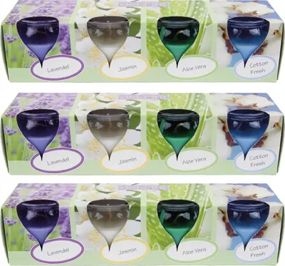 Produktbild von Duftkerzen Selection 12er Pack im Glas, lange Brenndauer und angenehmer Duft ( Floral Selection )