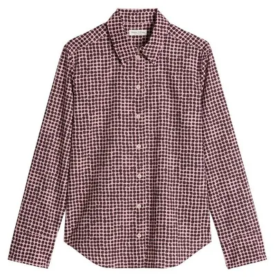 Produktbild von Woven Blouses Longsleeve 7026 Dark Red_Multi_01 Größe 42