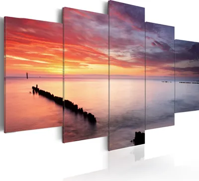 Produktbild von Modernes Wandbild 030212- 3 (100x50) - 5 Teilig Bilder Fotografie auf Vlies Leinwand Foto Bild Dekoration Wand Bilder Kunstdruck Natur