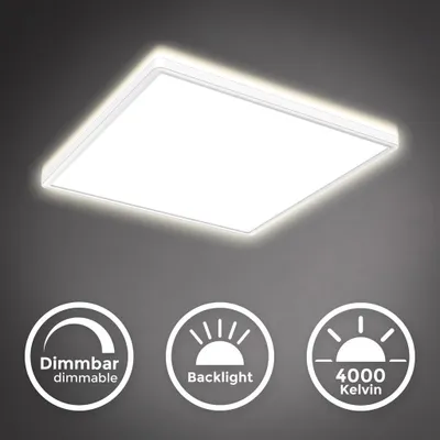 Produktbild von LED Panel 42x42 cm - 22W, 3000lm, dimmbar, flach, backlight, neutralweiß, weiß