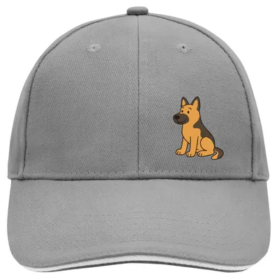 Produktbild von Huuraa Cappy Mütze Deutscher Schäferhund Schäfi Comic Dark Grey/White Baumwolle 6-Panel Kappe Geschenkidee
