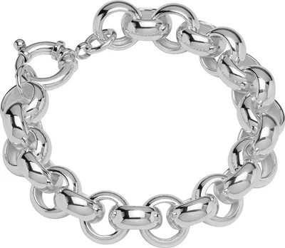 Produktbild von Armband 925 Sterling Silber 22cm Erbskette hohl rund Damen design Armbandkette