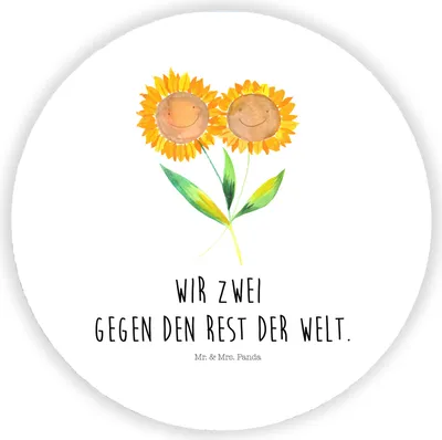 Produktbild von Mr. & Mrs. Panda magnet Blume Sonnenblume - Weiß - Geschenk, pinnwand, Zusammen, für fotos, Vertrauen, kühlschrank, Kühlschrankmagnet, whiteboardmagnet, Best Friends