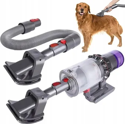Produktbild von Rosfix GroomSet Pro V7/V8/V10/V11 - Set aus Kämmbürste + flexiblem Schlauch 160 cm + Adapter | Zum Entfernen von Hunde- und Katzenhaaren | Klicksystem | Verstellbare Nadeln