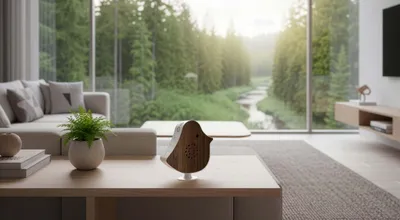 Produktbild von Northpoint Naturgeräusche Box Vogel Sound Box Echtholz Bewegungsmelder USB-C Nussholz