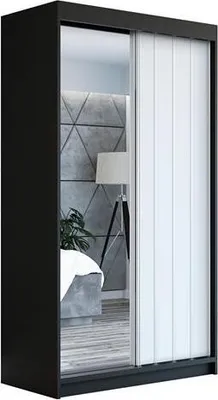 Produktbild von Schwebetürenschrank, 2-türig Schrank mit Spiegel! Moderne Garderobe für Kleidung. Verschiedene Farben (Weiß, Schwarz, Somona) Kleiderschrank VIGO 160  cm