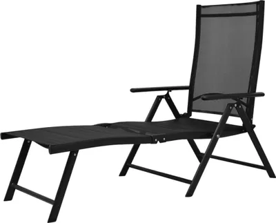 Produktbild von vidaXL Sonnenliege Klappbar Aluminium Schwarz