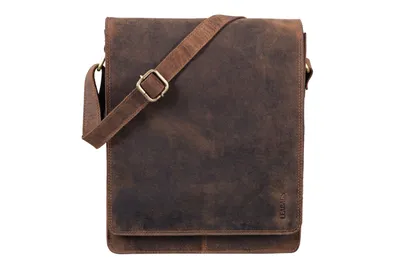 Immagine prodotto di LEABAGS London - Borsa a tracolla da uomo in pelle - Borsa a tracolla da uomo, in vera pelle, dimensioni 32x26x8 cm. Piccola borsa a spalla, stile vintage, color marrone scuro