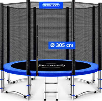 Immagine prodotto di MONZANA® Trampolino da Giardino Ø305cm Tappeto Elastico Per Bambini da Giardino per Saltare da Esterno Set Completo con Rete di Sicurezza Scaletta Portata 150 kg Trampolini