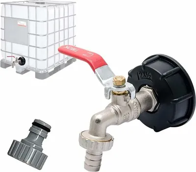 Produktbild von S60X6 IBC-Wasserhahnanschluss aus verchromtem Messing mit 1/2" (13 mm) Schlauchanschluss, Ablaufbehälteradapter, für Gartenarmaturen, für Tankadapter