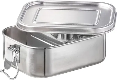 Produktbild von Brotdose aus Edelstahl 800 ml - Auslaufsicher mit Herausnehmbarer Trennwand - Nachhaltige und Umweltfreundliche Lunchbox für Kinder