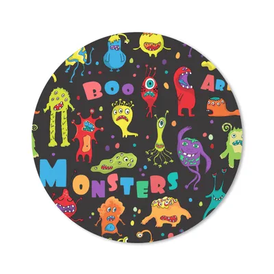 Produktbild von MuchoWow® Mauspad Mousepad Design - Monster - Party - Kinder 50x50 cm - Mousepads - Maus Mat - Pad - Mausunterlage - Vinyl