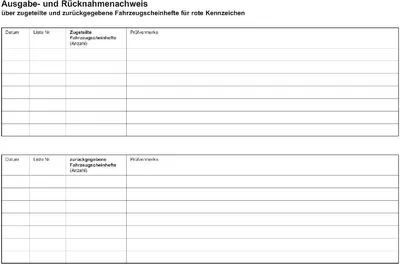 Produktbild von Nachweisheft für rote Kennzeichen A5 quer 8 Blatt Packung mit 10 Stück