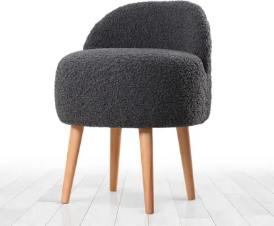 Produktbild von Hanah Home, Rufmee - Dark Grey, Fußhocker & -bänke, Sitzpuff, Dunkelgrau, Polyester, 46 x 64 x 46 x  cm