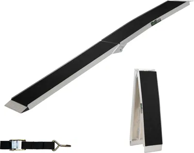 Produktbild von TRUTZHOLM 1 x Auffahrrampe klappbar 228 cm 340 kg Traglast Alu Anti Rutsch E-Bike Fahrradrampe Motorradrampe