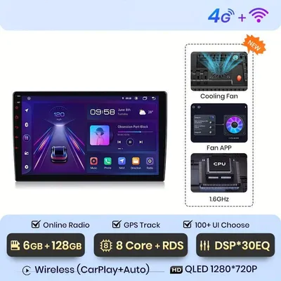 Image de Autoradio multimédia – Autoradio 2DIN – Autoradio tactile – Android 13 – Écran de 9,7 pouces – CarPlay