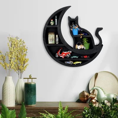 Image de Wallity, Almıla- EVL1278, Noir, Autres décorations pour la maison, 50 x 6 x 50 cm, 100% bois