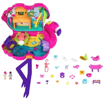 Mattel HJN76 - Polly Pocket - Spielset mit 26 Überraschungen, Famingo-Party (HGC41) (2)