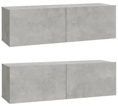 Produktbild von vidaXL TV-Wandschränke 2 Stk. Betongrau 100x30x30 cm Holzwerkstoff
