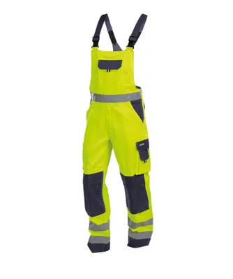 Produktbild von Dassy Warnschutz Latzhose Toulouse PESCO74 STANDARD Gr. 46 neongelb/dunkelblau