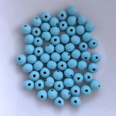 Obrázok produktu pre Drevené korálky okrúhle, 60 kusov, 10 mm, tyrkysové