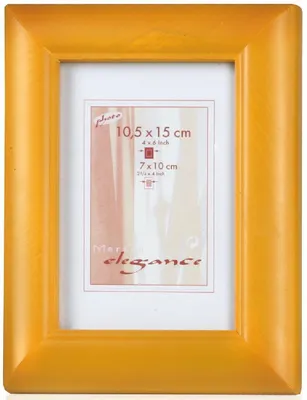 Image de Cadre en bois HNFD Ramatuelle jaune 18 x 24 cm avec passe-partout