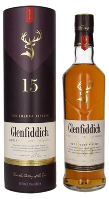 Obrázok produktu pre Glenfiddich 15 Year Old, 0,7 L, Jednoobilná, 15 rok / roky, Sklenená fľaša, 40%