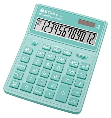 Produktbild von Eleven SDC444XRGNE Taschenrechner, grün, Desktop, 12 Plätze, duales Netzteil
