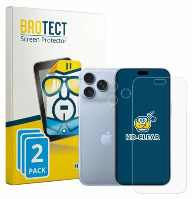 Produktbild von 2x Für Apple iPhone 18 Pro Max (Display+Kamera) Schutzfolie BROTECT Displayschutz Display Schutz Folie Klar Transparent