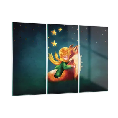 Produktbild von Bilder auf glas - 3 Teile - Klein Prinz Nov - 165x110cm - Glasbilder - Wandbilder - Bilder - zum Aufhängen bereit - Wanddekoration aus Glas - Glas Bilder - Wandbild auf Glas - GCE165x110-5014