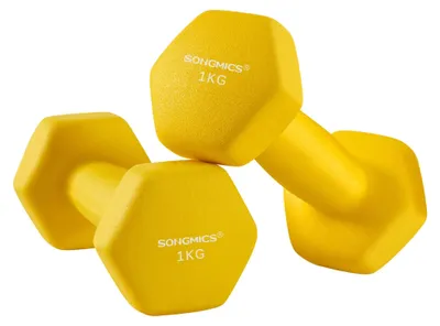 Produktbild von Kurzhanteln - Hexagon 2er-Set - Neoprenbeschichtet - Rollsicher - Rutschfester Griff - Gelb