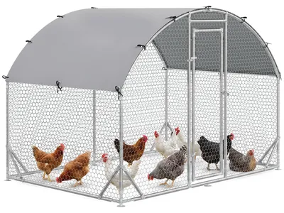 Image de Cage pour petits animaux, enclos extérieur pour volailles, lapins, canards, construction robuste, en acier et tissu Oxford
