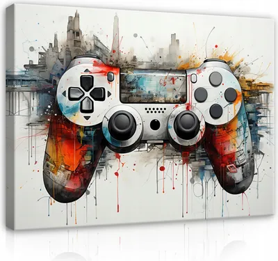 Produktbild von Leinwandbilder Kinderzimmer Gaming Kinder Gamer 100x70 cm XXL Modern Canvas Bild auf Leinwand Bilder Leinwandbild Wandbilder