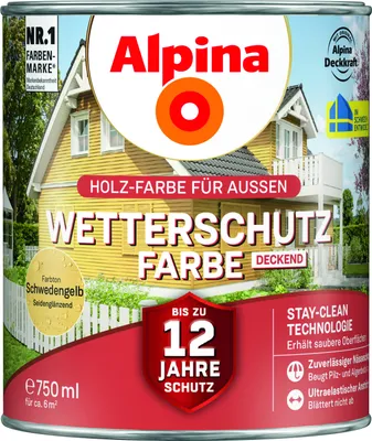 Produktbild von Alpina Wetterschutzfarbe 0,75 L schwedengelb