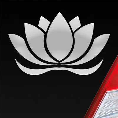 Produktbild von Auto Aufkleber Lotusblüte Lotus Blüte Blume Pflanze Seerose 16x10 cm Silber Sticker Heckscheibenaufkleber