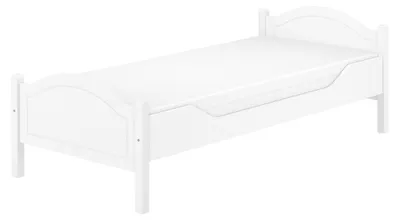 Produktbild von Einzelbett weiß 90x200 Futonbett Bettrahmen Singlebett Zubehör wählbar V-60.30-09WFederleisten und Matratze
