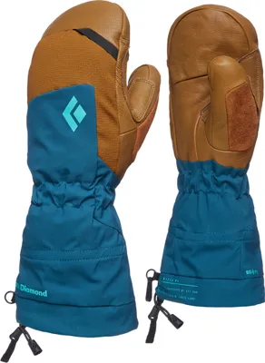 Handschuhe "Women"s Mercury Mitts" von Black Diamond in Blau und Braun; geeignet für Aufstiegsaktivitäten.