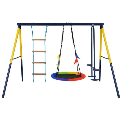 Produktbild von Extralink Rahmen-Schaukel Storchennest + Leiter Spielplatz 263 x 185 x 185 cm