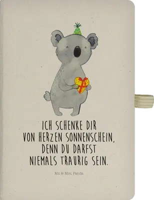 Produktbild von Mr. & Mrs. Panda Adressbuch Koala Geschenk - Transparent - Kladde, Tagebuch, A5 Heft, Geburtstag, notizbuch, Party, Journal, Reisetagebuch