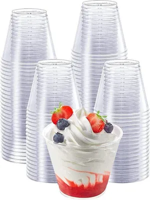 Image de Lot de coupes à dessert en verre décorées