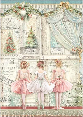 Produktbild von Reispapier Decoupage Bastelpapier A4 - Stamperia - Nutracker - Ballett