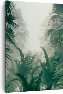 Produktbild von Bild auf Leinwand - Leinwandbild - Einteilig - Dschungel Blätter Palmen - 50x70cm - Wand Bild - Wanddeko - Wandbilder - Leinwanddruck - Wanddekoration - Leinwand bilder - Wandbild - PA50x70-4504