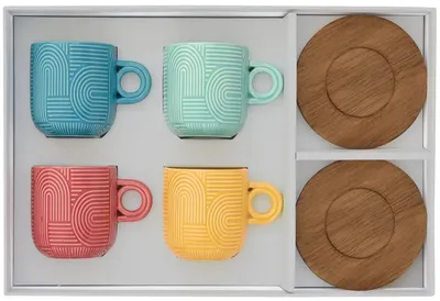 Productafbeelding van Vier porseleinen kopjes en schoteltjes van het merk Take A Loop Design, model 5
