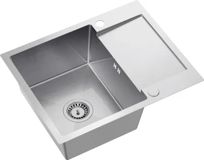 Immagine prodotto di VBChome Lavello in acciaio inox con rubinetto 60 x 48 cm Lavello da incasso in acciaio inox spazzolato con due fori Lavello grande Lavello da cucina con sgocciolatoio Sifone
