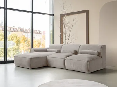 Produktbild von MIUFORM Flex Felix - Modulares 3-Sitzer Ecksofa LINKS - 248x96cm - Dunkelbeige - Modulsofa Couch