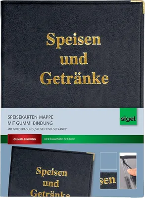 Produktbild von SIGEL SM101  Speisekarten-Mappe, Gummi-Bindung, A5, schwarz