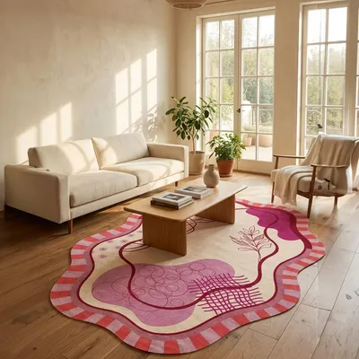 Produktbild von Conceptum Hypnose, Hochwertiger Teppich 80 x 200 cm, 100% Polyester, Pink, rutschfest