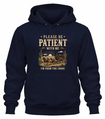 Productafbeelding van "Wees alsjeblieft geduldig met me" - Sarcasme hoodie, marineblauw, maat 3XL